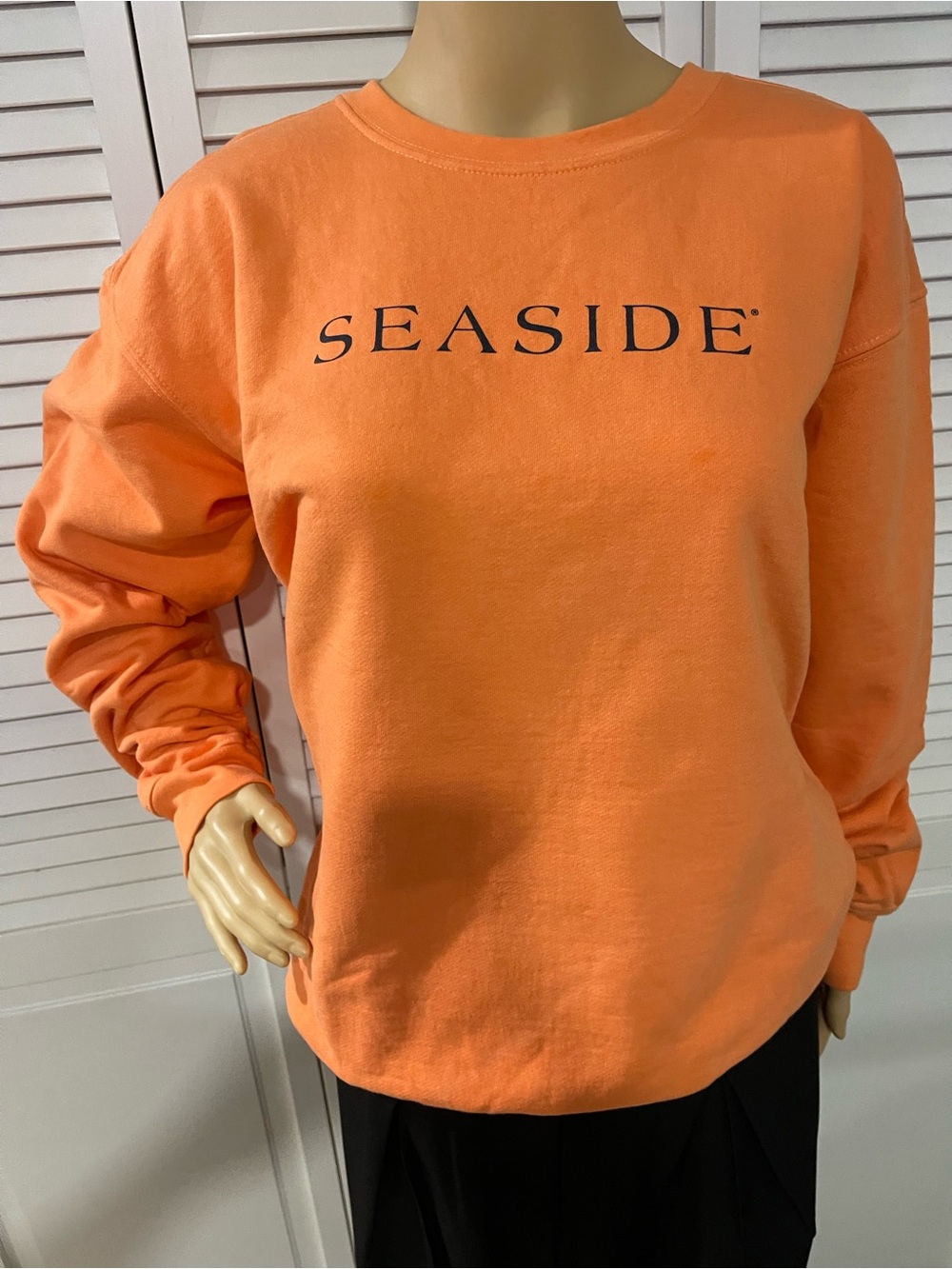Seaside Women's Crewneck Sweatshirt in Vibrant Orange